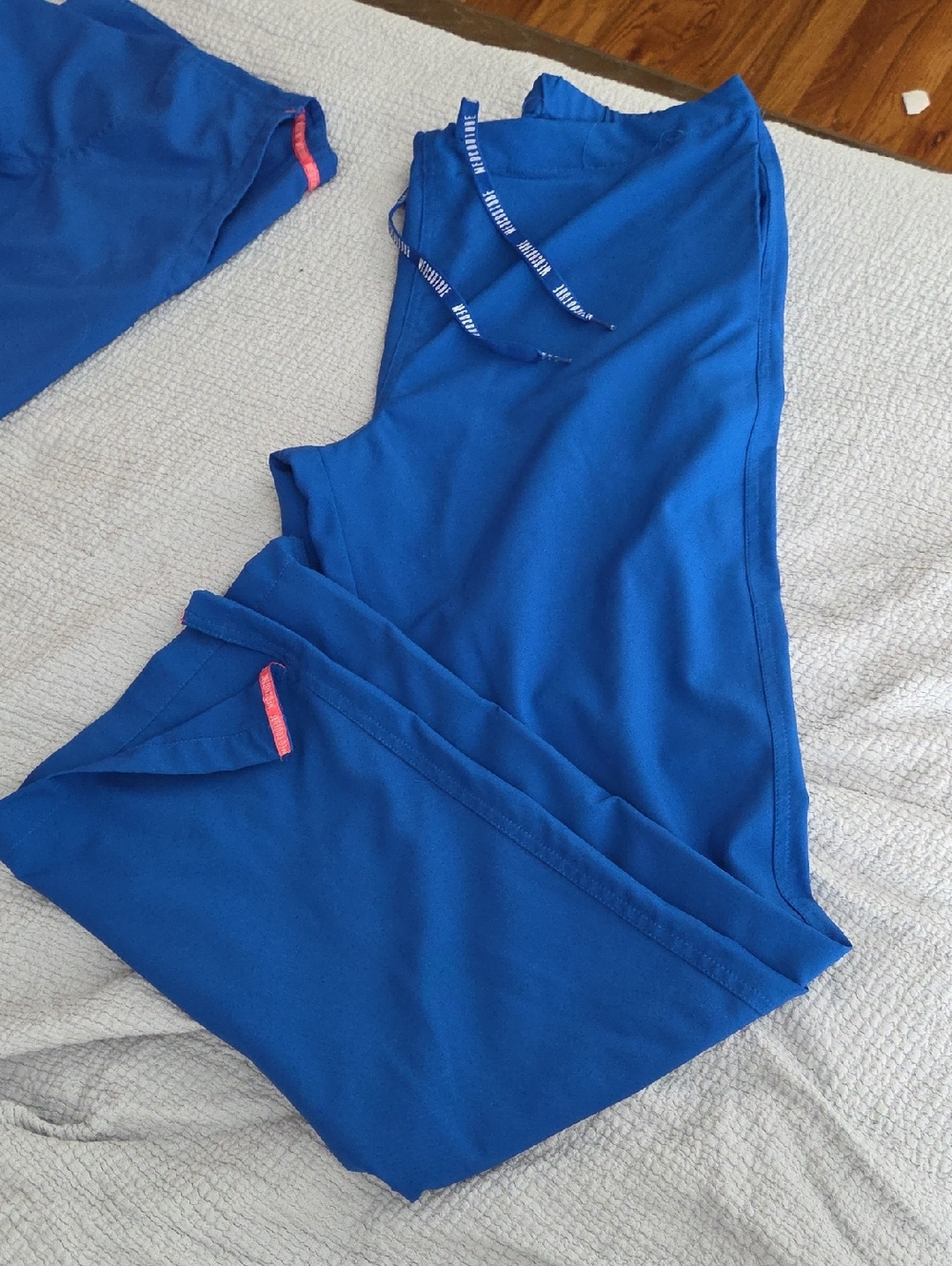 Med Couture Royal Blue Scrub Pants with Pink Accent